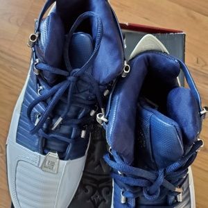 9.5 Zoom LeBron III White/Midnight Navy -Met Silver